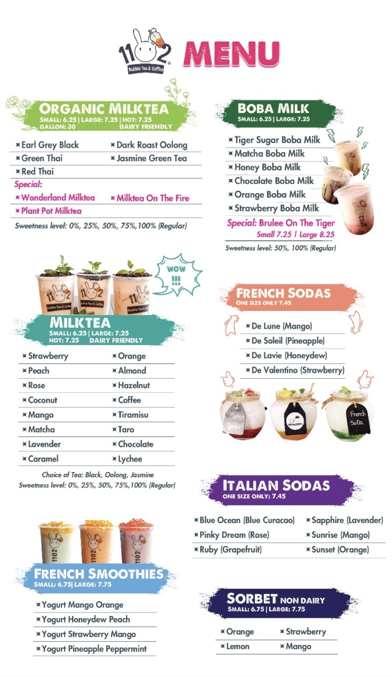 Photographed 1102 drink menu page 1