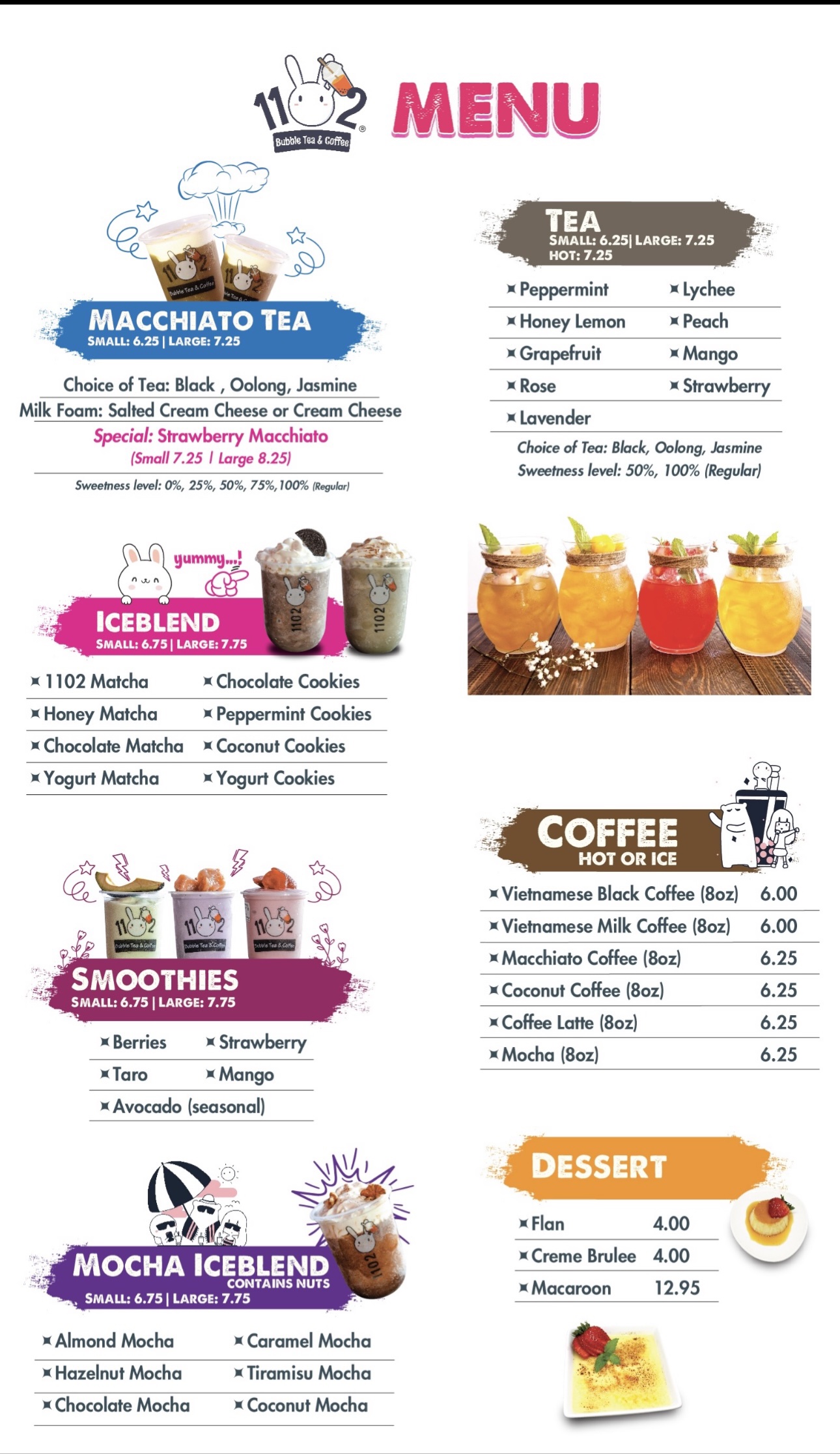 Photographed 1102 drink menu page 2